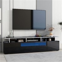 Merax Modern TV Stand with Push-to-Open Doors and