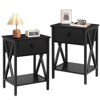 VECELO End Table,Modern Night Stand with Drawer&