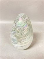 Iridescent Swirl Glass Paperweight