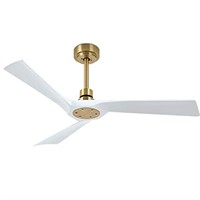 HUMHOLD 52" White Ceiling Fan without Lights