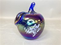 Unmarked Iridescent Apple Glass Paperweight
