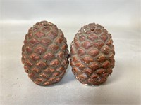 Vintage Carved Pinecone Salt and Pepper Shakers