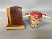 Two Vintage Wood Salt and Pepper Shakers