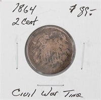 1964 Civil War Two Cent Piece Coin