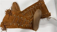 RETRO TALL LACE-UP MOCCASINS SIZE UNKNOWN