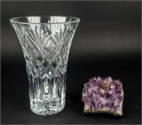 Waterford Crystal Vase & Amethyst Candle Holder