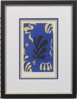 BLUE COMPOSITION PRINT PLATE SIGN BY HENRI MATISSE