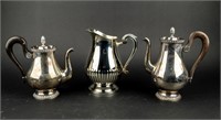 Lot Of 3 Christofle Silver Plate Coffee Pots / Pit