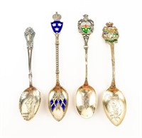 Lot of 4 Sterling Silver Souvenir Spoons