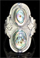 Vintage Style Natural Abalone Dinner Ring