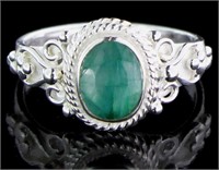 Oval 1.84 ct Natural Emerald Dinner Ring