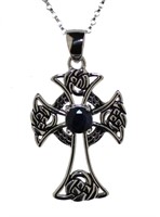 Quality Natural Sapphire Cross Necklace
