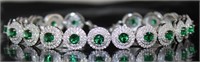Quality 11.25 ct Emerald Halo Bracelet