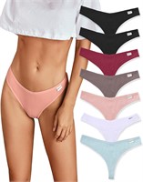 Size L FINETOO 7 Pack Womens Thongs Underwear C...