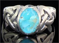 Quality Natural Turquoise Dinner Ring