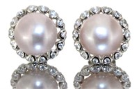 Quality 8.5 mm Rose Pearl Earrings