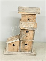 rustic style birdhouse - 15" base x 24" tall