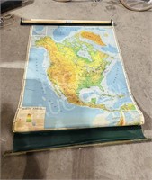 antique school map of North America