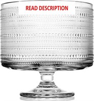 $36  3.43qt Glass Trifle Bowl  Pedestal  Raindrop