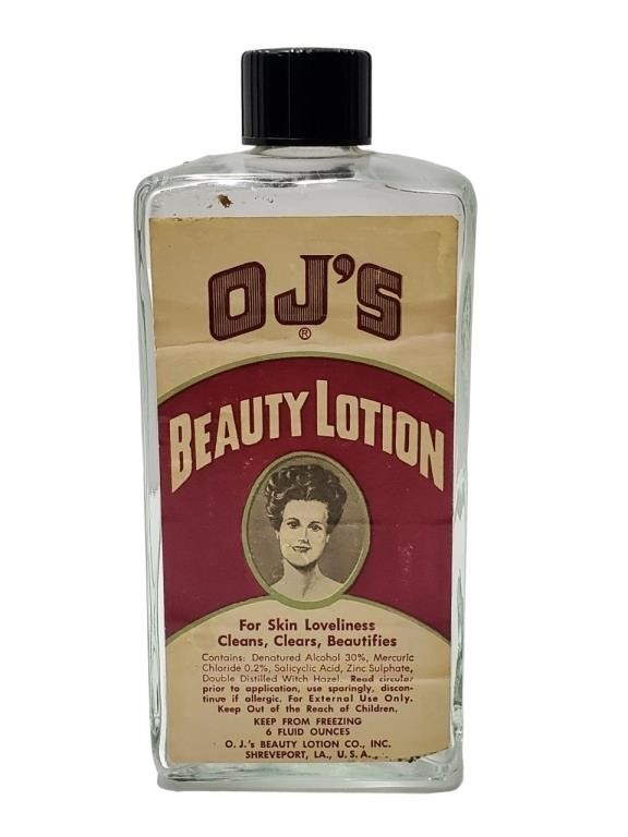 OJ's Beauty Lotion Glass Bottle 5161