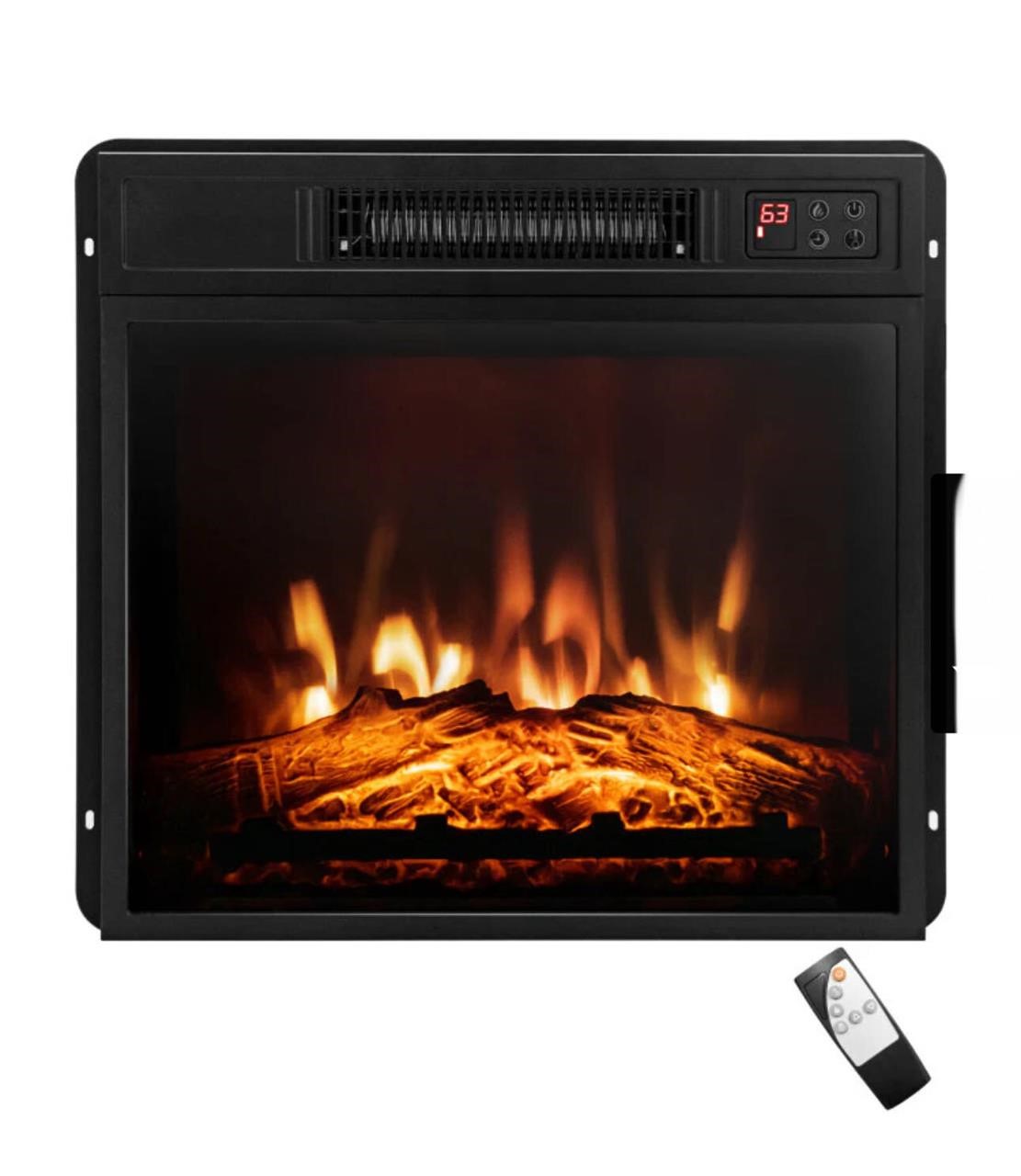 18 Inch Electric Fireplace Inserted with Adjust...