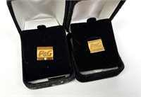 Two 10K Gold P&G Pins 5.9 Grams