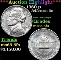 ***Auction Highlight*** 1960-p Jefferson Nickel 5c