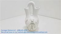 White Ceramic Double Spouted Vase S121