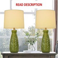 $67  Green Ceramic Lamps  Set of 2  25-inch Tall
