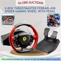 XBOX FERRARI-458 SPIDER GAME WHEEL+PEDAL(MSP:$170)