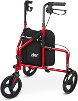 $107  Zler 3 Wheel Walker  10' Aluminum  Red