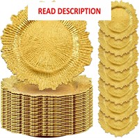 $119  50 Pcs 13 Floral Reef Charger Plates (Gold)