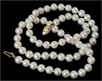 14K Gold Clasp Pearl Necklace