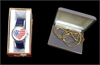 FLAG WATCH AND NECKLACE