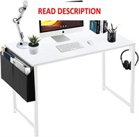 $60  40in Lufeiya White Desk for Bedroom