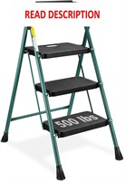 $60  HBTower 3 Step Ladder  Anti-Slip  Green 3-Ste