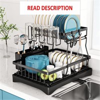 2 Tier Dish Drying Rack  Large Stainless Steel