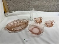 Pink Depression glassware & Others