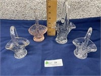 4 Small Glass Baskets