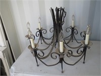Vintage 24" Wrought Iron Chandelier