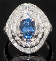 Platinum 3.07 ct Natural Sapphire & Diamond Ring