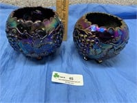 2  Grape Design footed bowls