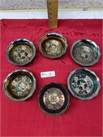 6 Carnival Butterfly Footed Bowls