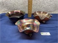 3 Carnival Footed Bowls