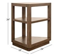 Abbyson End Table, Lowell Natural Wood