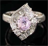 Platinum 2.42 ct GIA Pink Sapphire & Diamond Ring