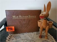 War Ration Books, donkey toothpick holder