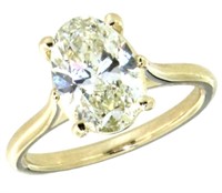 14kt Gold 2.01 ct Oval Lab Diamond Solitaire Ring