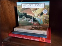 Norman Rockwell, Grant Wood books (4)