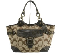 Coach Brown Signature Large Tote Hand Bag
